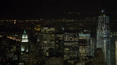 Leaving New York Financial District at night. Shot in 2011. Stock Footage 59172501