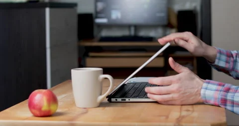 Leaving office with laptop Stock Footage 156862519