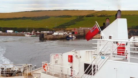 Leaving a port by ferry Stock Footage 97540588