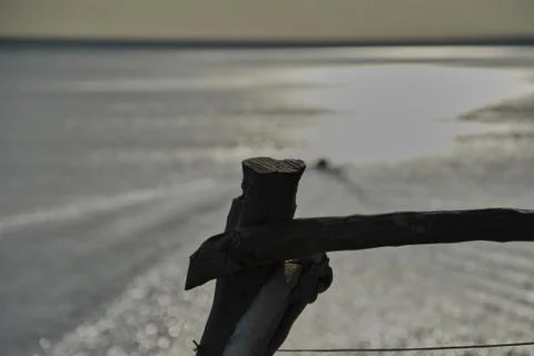 Leaving the thing's boat from the railing Stock Photos