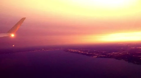Leaving Toronto by plane glow Stock Footage 54806740