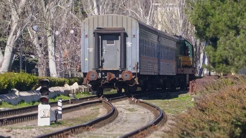 Leaving train on the old railway Stock Footage 103269242