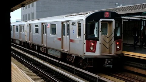 Leaving train in a station Stock Footage 96344386
