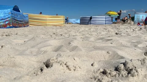 Łeba Beach During Summer Holiday on August 13, 2024 Stock Footage 281875170