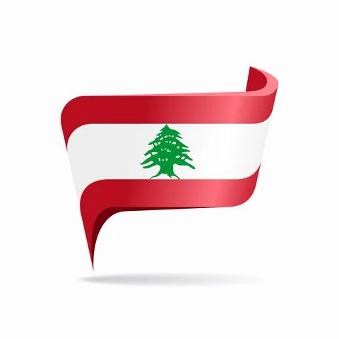 Lebanese flag map pointer layout. Vector illustration. Stock Illustration