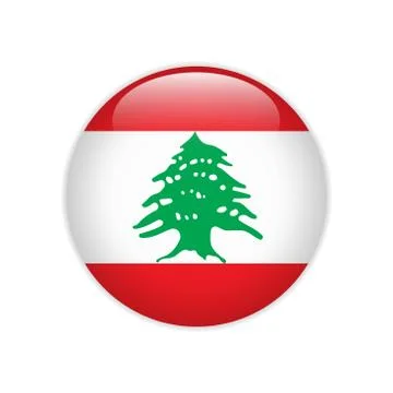 Lebanon flag on button Illustrazione stock