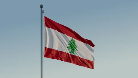 Lebanon Flag: Cinematic Loopable Motion with Blue Sky in 4K ProRes 422 HQ 스톡 동영상 267468349