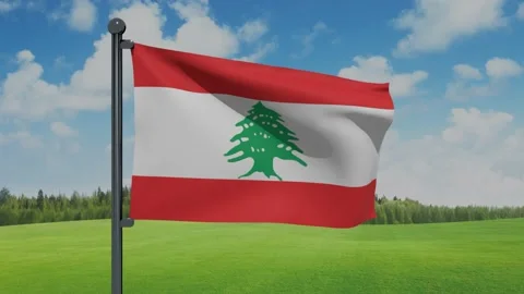 Lebanon Flag Stock Footage 153254413