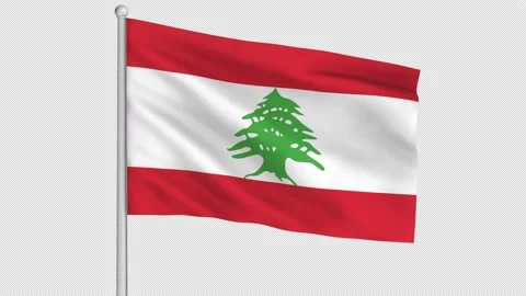 Lebanon Flag Stock Footage 212094881