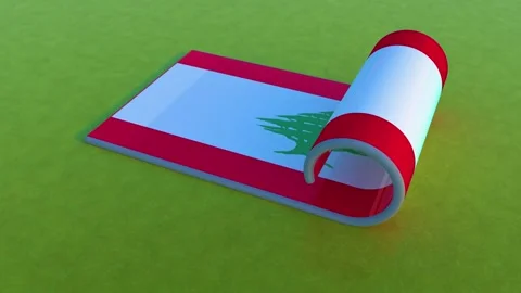 Lebanon Flag Stock Footage 258837933