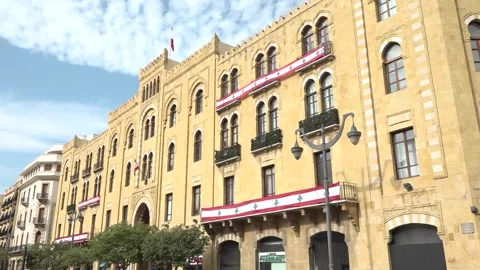 Lebanon flag  Stock Footage 321614534