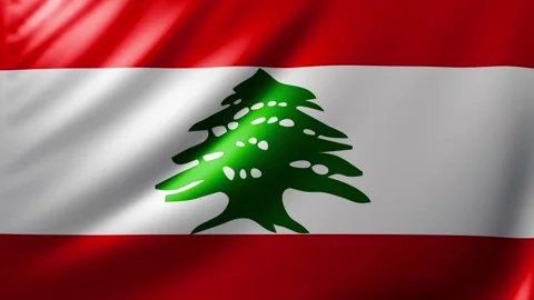 Lebanon flag Video stock 327069390