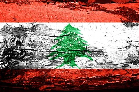Lebanon flag with grunge texture Stock Illustration