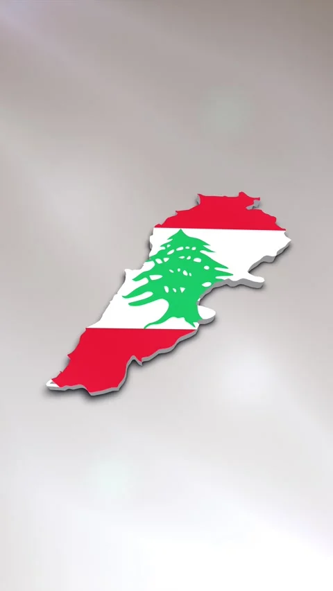 Lebanon Flag on Map Stock Footage 278173743