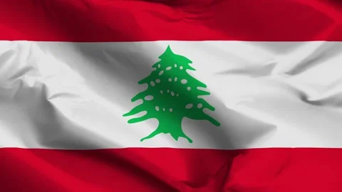 Lebanon flag moved by the wind Stock Footage 292446601