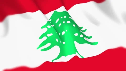 Lebanon Flag Seamless Loop 4k 60fps Animation Stock Footage 340348504