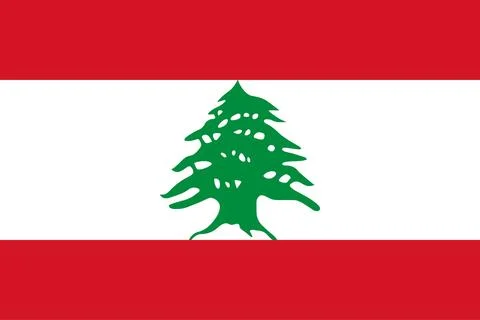 Lebanon flag vector. Flat vector illustration of the Lebanon flag with red .. イラスト素材