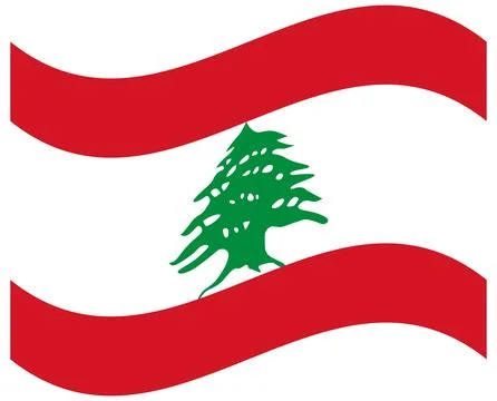 Lebanon Flag vector. Wavy stylized vector of the Lebanon flag with flowing .. Stock Illustration