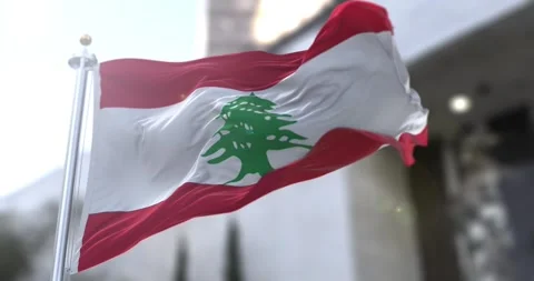 Lebanon-flag-waving-seamless-loop-4k-60fps Stock Footage 331307419