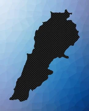Lebanon geometric map. Stencil shape of Lebanon in low poly style. Beautifu.. イラスト素材