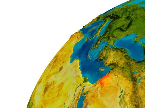 Lebanon on globe Stock Illustration