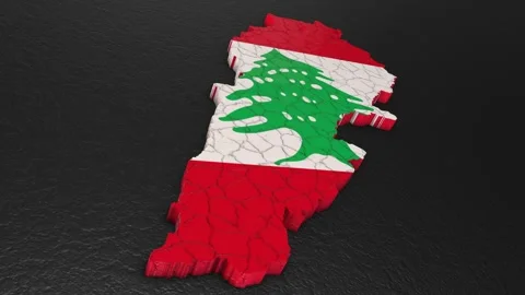 Lebanon map 3d. 3d map of Lebanon. Stock Footage 273734618