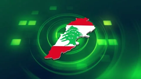 Lebanon Map and Flag Background Video stock 344028763
