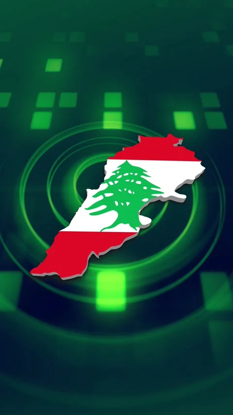 Lebanon Map and Flag Background Stock-Footage 347125294