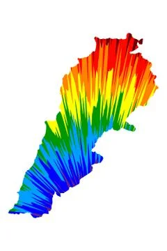 Lebanon - map is designed rainbow abstract colorful pattern, Lebanese Republi Stock Illustration