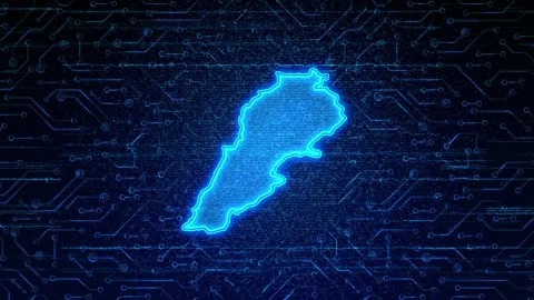 Lebanon Map Digital Technology Opener Stock Footage 335081478