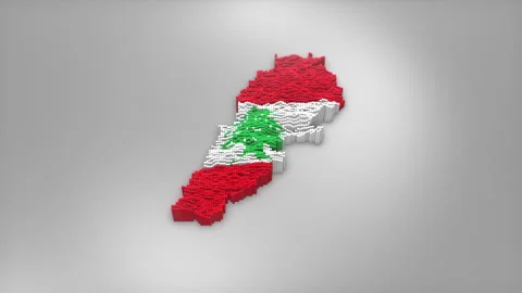 Lebanon Map with Flag Intro Background Stock Footage 315163792