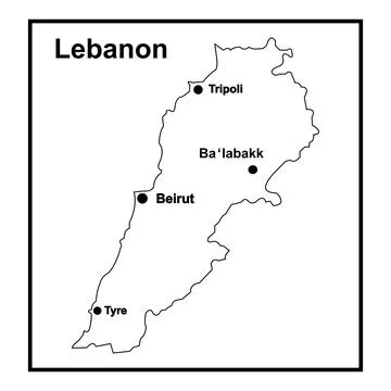 Lebanon map icon Stock Illustration