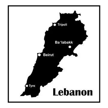 Lebanon map icon Stock Illustration