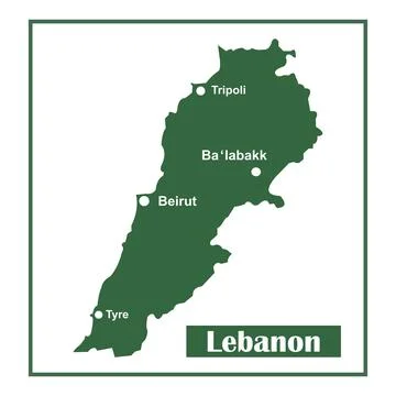 Lebanon map icon Illustrazione stock