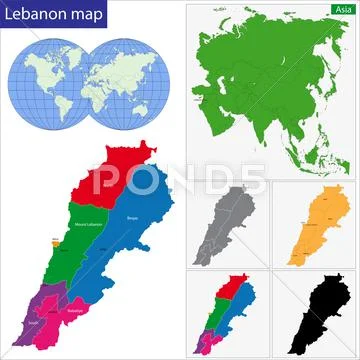 Lebanon map Stock Illustration