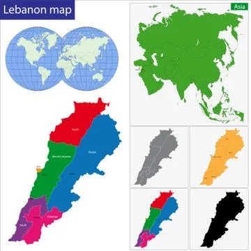 Lebanon map Stock Illustration
