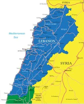 Lebanon map Stock Illustration
