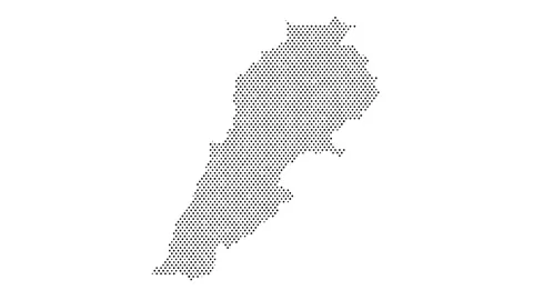 Lebanon map from particles, dots. Digital silhouette. Abstract animation ba.. Stock Footage 325214479