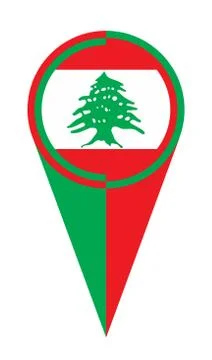 Lebanon Map Pointer Location Flag 스톡 일러스트