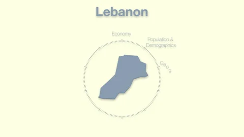 Lebanon MAP revealingmotion graphics data elements Stock Footage 339870302