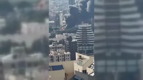 Lebanon: Massive Fire in Beirut Extinguished After Overnight Efforts Stock Footage 337533871