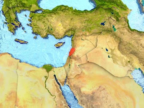 Lebanon in red Stock-Illustration