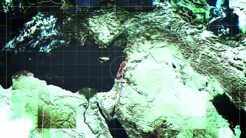 LEBANON Rotating Map Satelite Map Style | Stock Video | Pond5