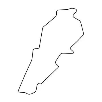 Lebanon simplified vector outline map Stock Illustration