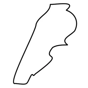 Lebanon - solid black outline border map of country area. Simple flat vector Stock Illustration