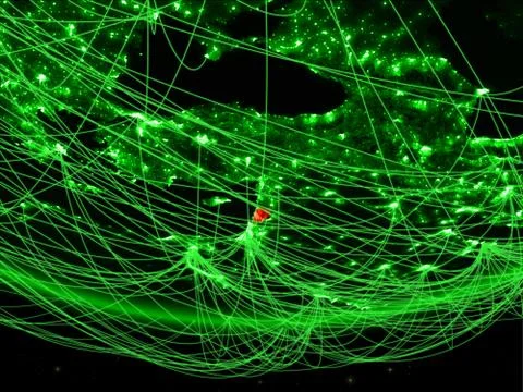 Lebanon from space with network Stock Illustration