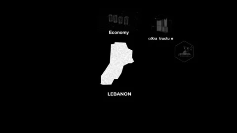 Lebanon technology map with animated charts Stock Footage 341647424