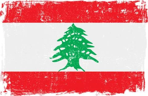 Lebanon Vector Flag on White Stock Illustration