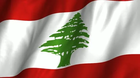 Lebanon Waving Flag Stock Footage 12298716