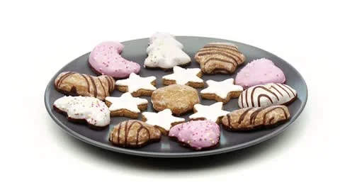 Lebkuchen on plate looping Stock Footage 8970427